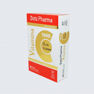 Vitamina C 1000mg  Zn 25mg  D3 2000UI, 30 comprimate cu...